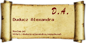 Duducz Alexandra névjegykártya
