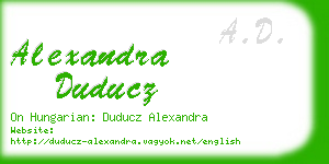 alexandra duducz business card
